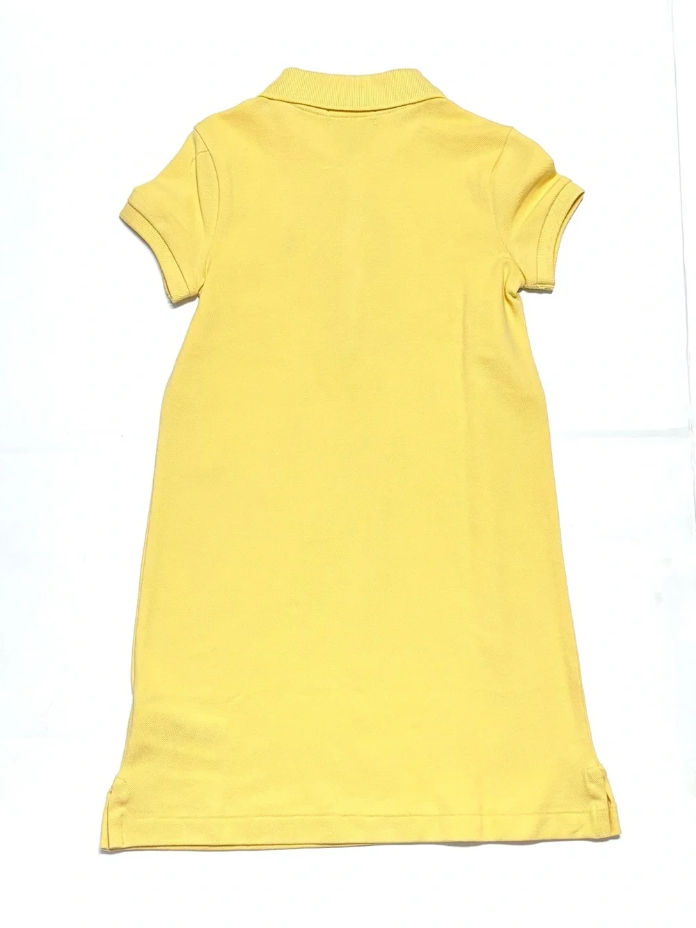 NEW Ralph Lauren Yellow Short Sleeve Drop Waist Cotton Mesh Polo Dress Girl 5